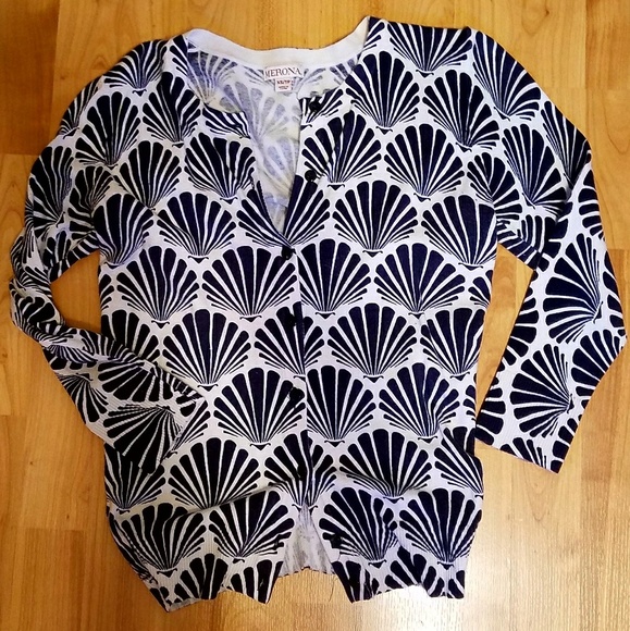 MERONA | navy shell cardigan shell 🐚⛵ - Picture 1 of 2